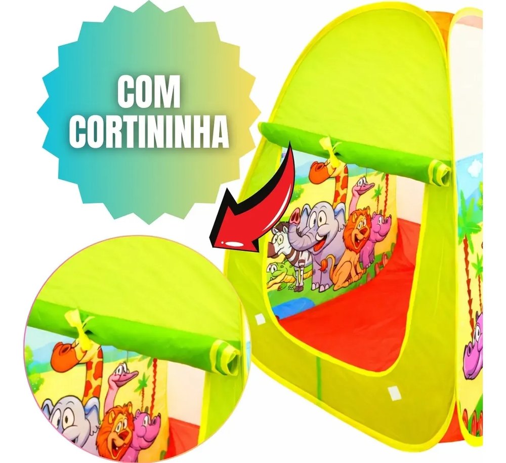Barraca Infantil Dobrável Brinquedo Cabana Portátil - Imagem 6