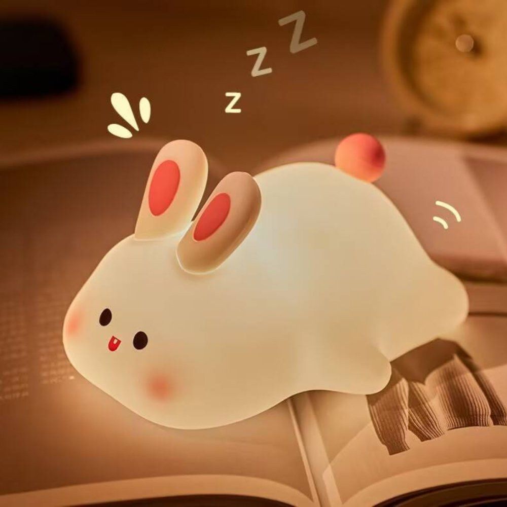 Luminária de Coelhinho Branca LED Infantil Decoração Quarto Bivolt Amarela e Branca - Imagem 7
