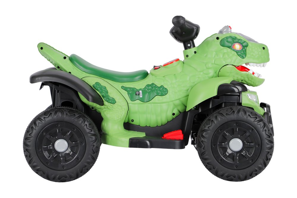 Quadriciclo Elétrico Infantil 6V Dinossauro Rex Verde Bateria Recargável Rodas Estáveis - Imagem 3