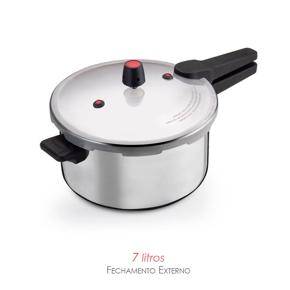 Panela de Pressão 7 Litros Fechamento Externo Alumínio Alta Pressão Cozinha Segura - Imagem 3
