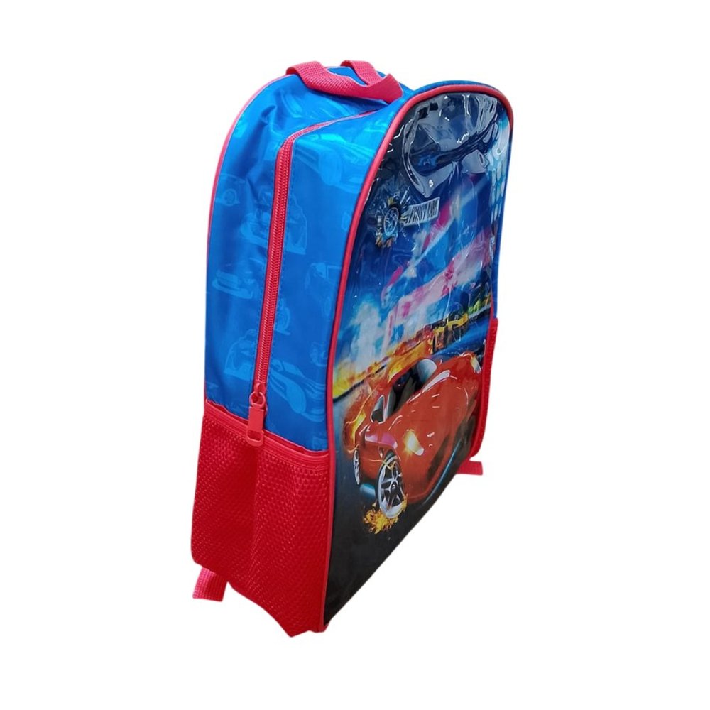 Mochila Infantil de Costa Carros Vermelha Escola Resistente Bolsa Escolar 16L - Imagem 3