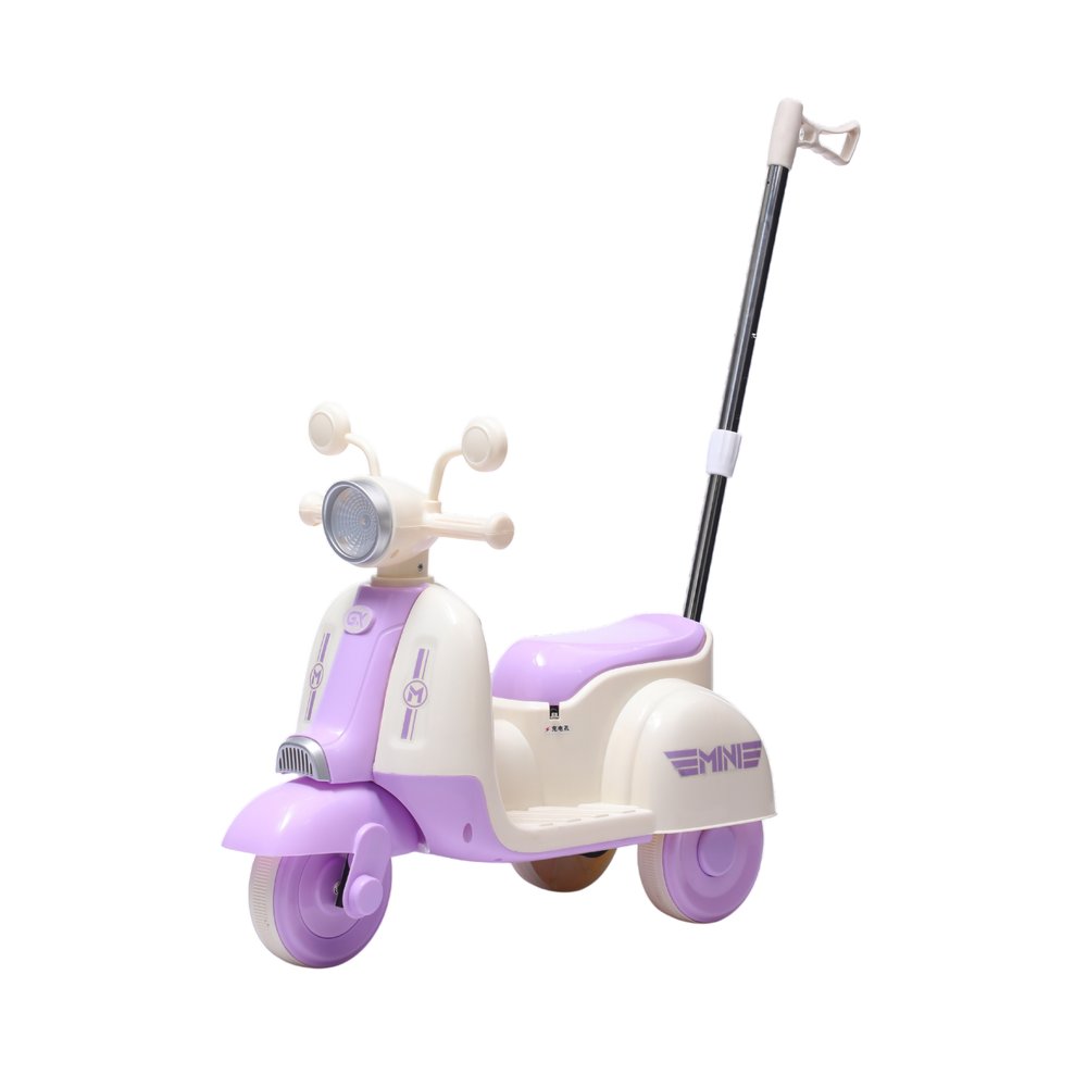 Moto Elétrica Infantil Candy com Empurrador - Lilás - Imagem 4