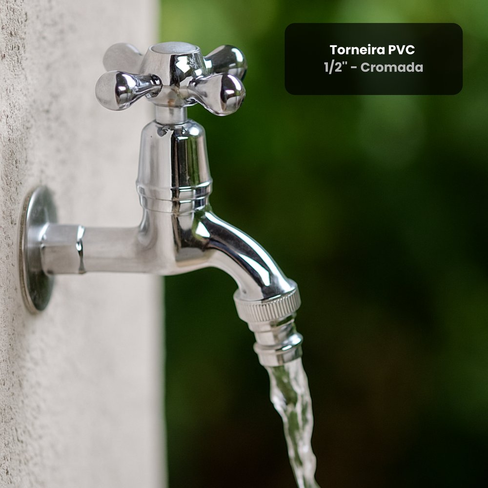 Torneira PVC Cromada 1/2'' para Cozinha Banheiro Modelo Tradicional Alta Durabilidade - Imagem 4