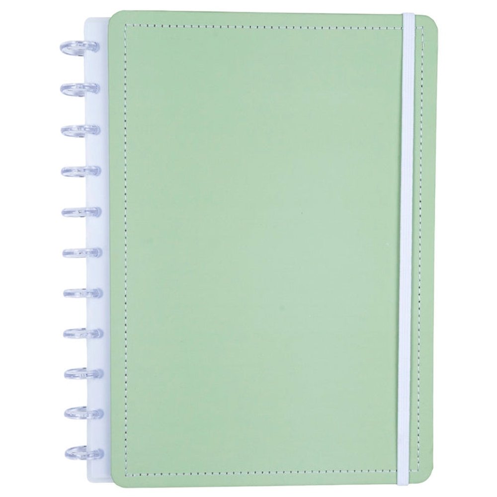 Caderno Pistache Disko Médio M Capa Dura Disco Reposicionável