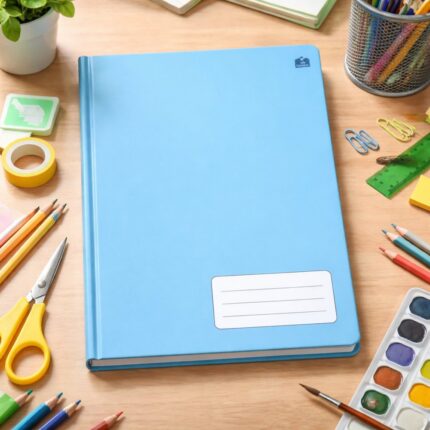 Caderno Grande Capa Dura 96 Folhas Azul - Papel Sulfite A4 210x297mm Espiral Revestido