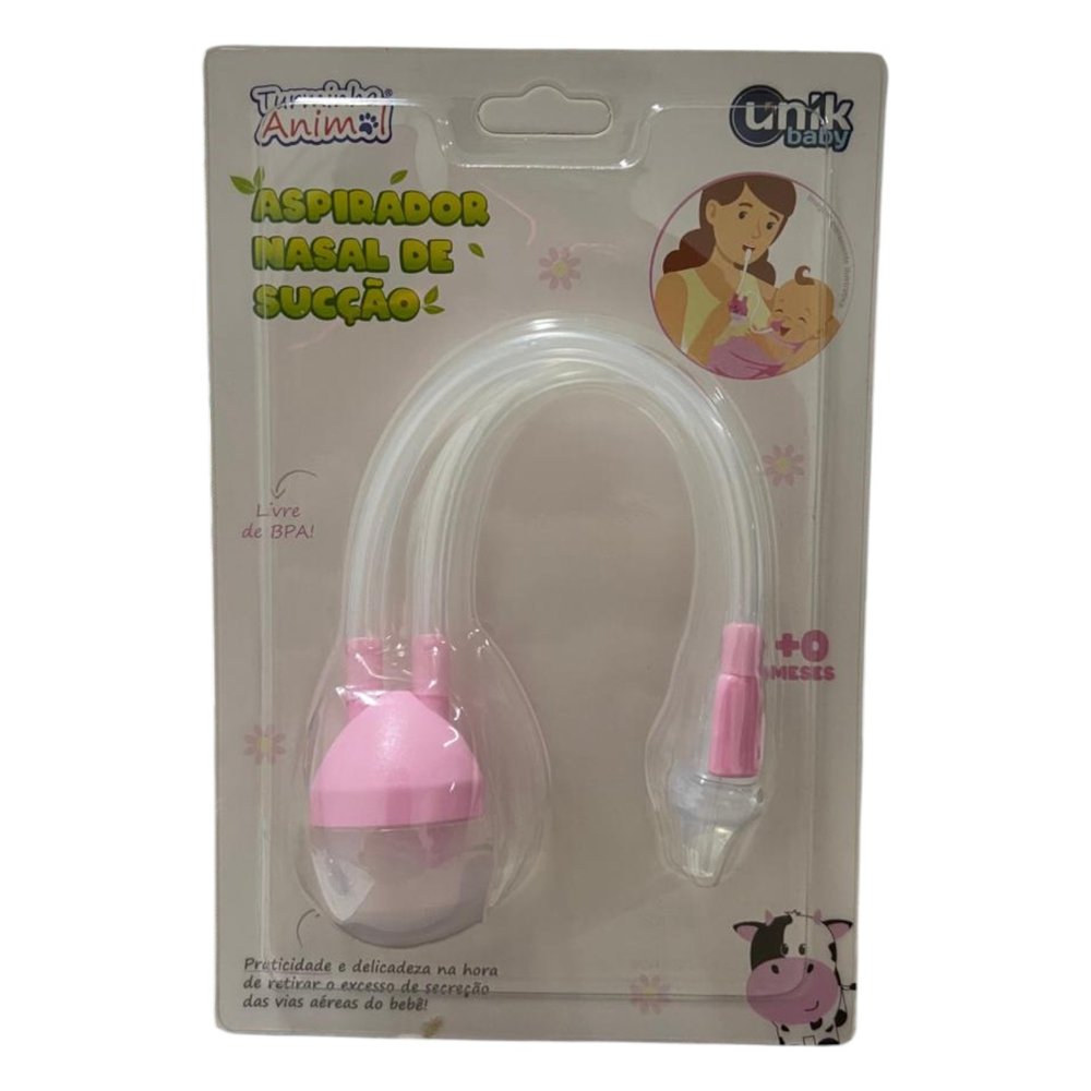 Aspirador Nasal Infantil de Sucção Menina Rosa Silencioso Portátil Fácil Limpeza Bico Macio