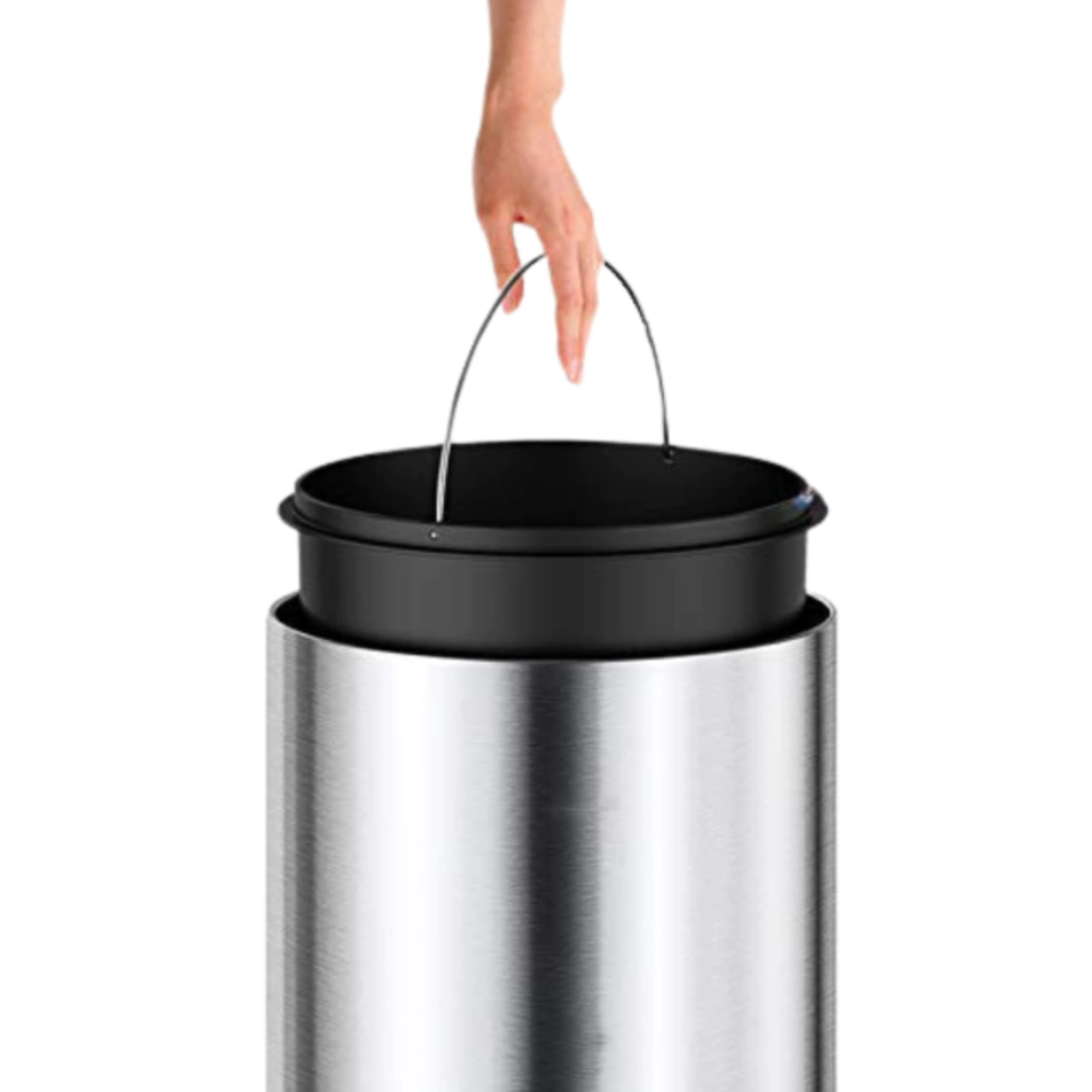 Lixeira Automática Redonda 40L em Aço Inox com Sensor de Movimento para Cozinha - Imagem 2