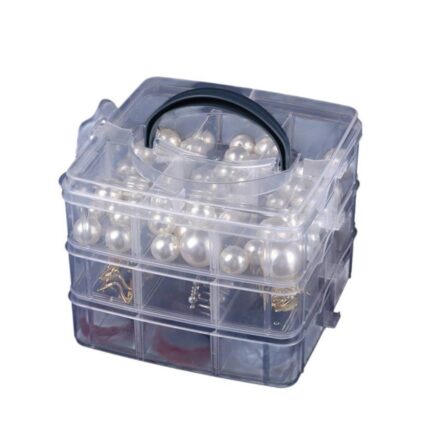 Cesto Organizador Multiuso 3 Compartimentos Plástico Resistente Branco 30x20x15cm