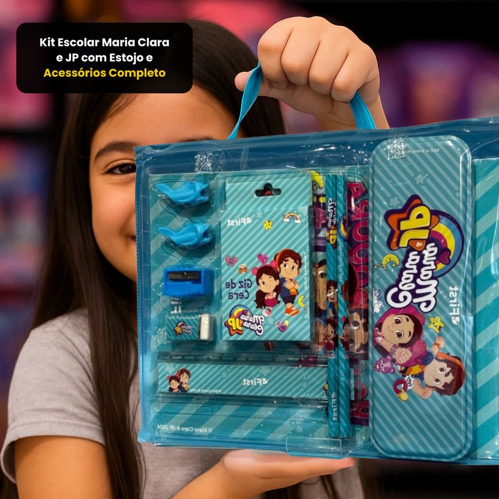 Kit Escolar Maria Clara e JP Completo com Estojo, Mochila, Lápis, Caderno e Acessórios Escolares - Imagem 10
