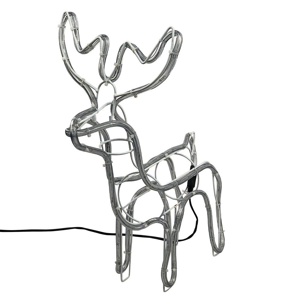 Armação Rena Macho de Led Média 220v Decoração Natal Luz Vermelha 30cm - Imagem 3