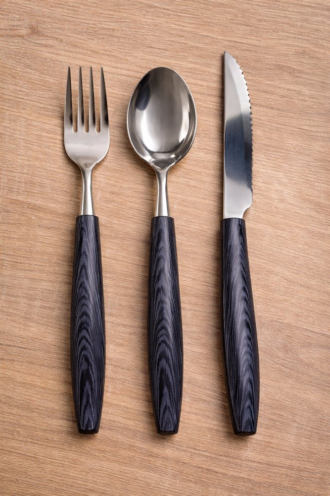 Conjunto talheres 12 peças de inox / Preta