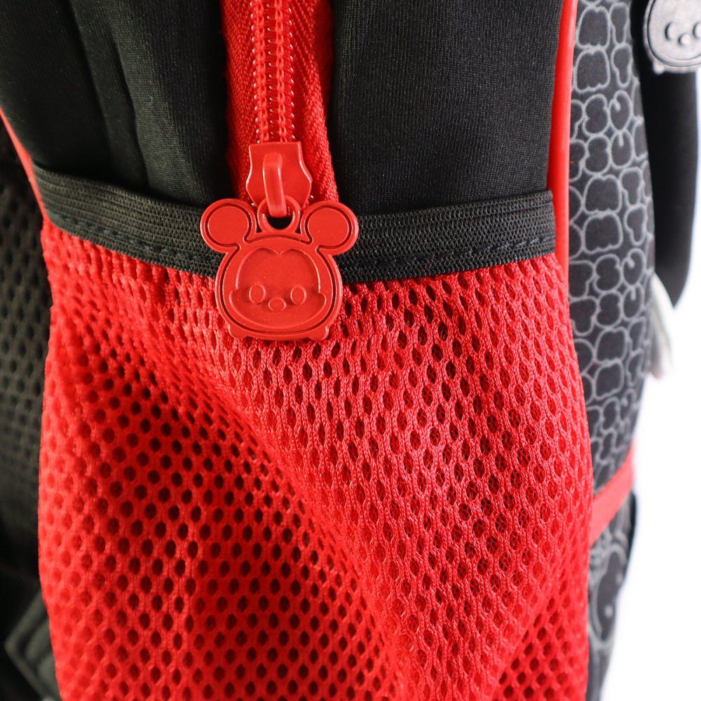 Mochila Escolar Infantil Mickey Mouse Costas 16" Resistente Impermeável Colorida Azul e Vermelha - Imagem 5