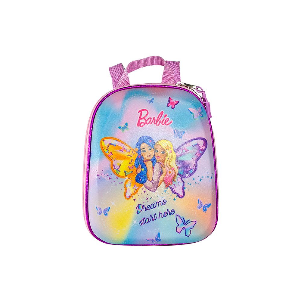 Mochila Infantil Barbie Borboleta Tamanho P Multicolorida Resistente Escolar Menina - Imagem 2