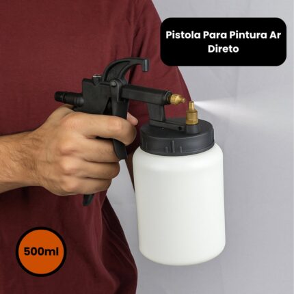 Pistola para Pintura Ar Direto 500ml Profissional Revestimento Automotivo 1,4mm Spray
