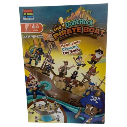 Jogo Não Derrube o Barco Pirata Infantil com Peças Coloridas e Base Estável para Crianças