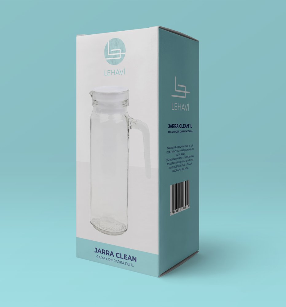Jarra Vidro Redonda Clean 1 Litro - Imagem 3
