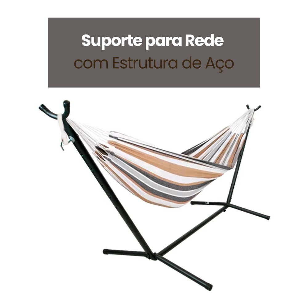 Suporte para Rede Estrutura de Aço Reforçado com Ajuste de Altura e Base Estável 100cmx50cm