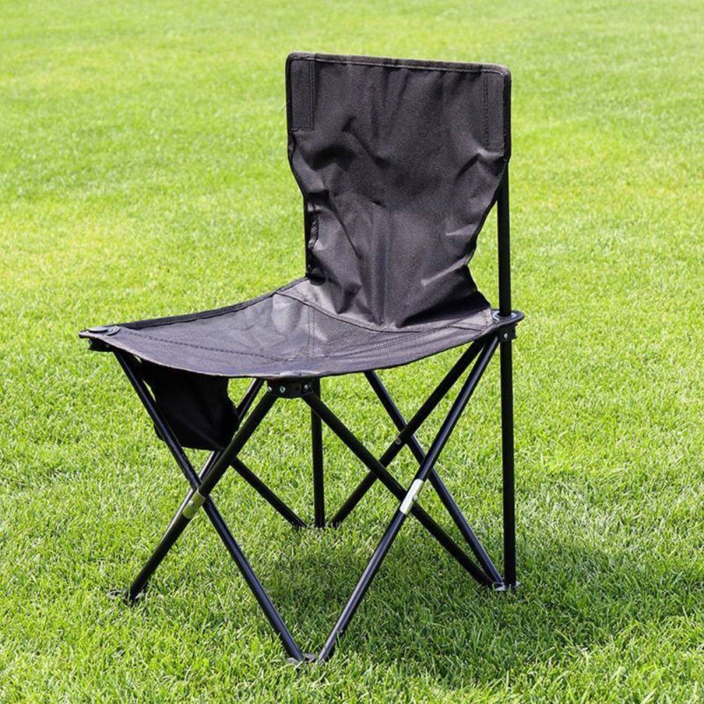 Cadeira Camping Dobrável com Bolso Porta-Objetos Assento Resistente Compacta Sortida - Imagem 4