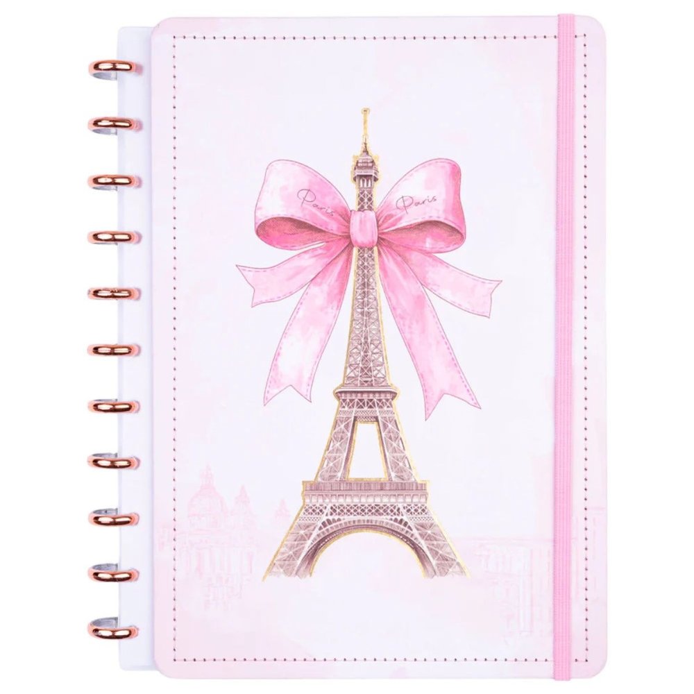 Caderno Paris Capa Dura Disco Reposicionável Grande G Disko
