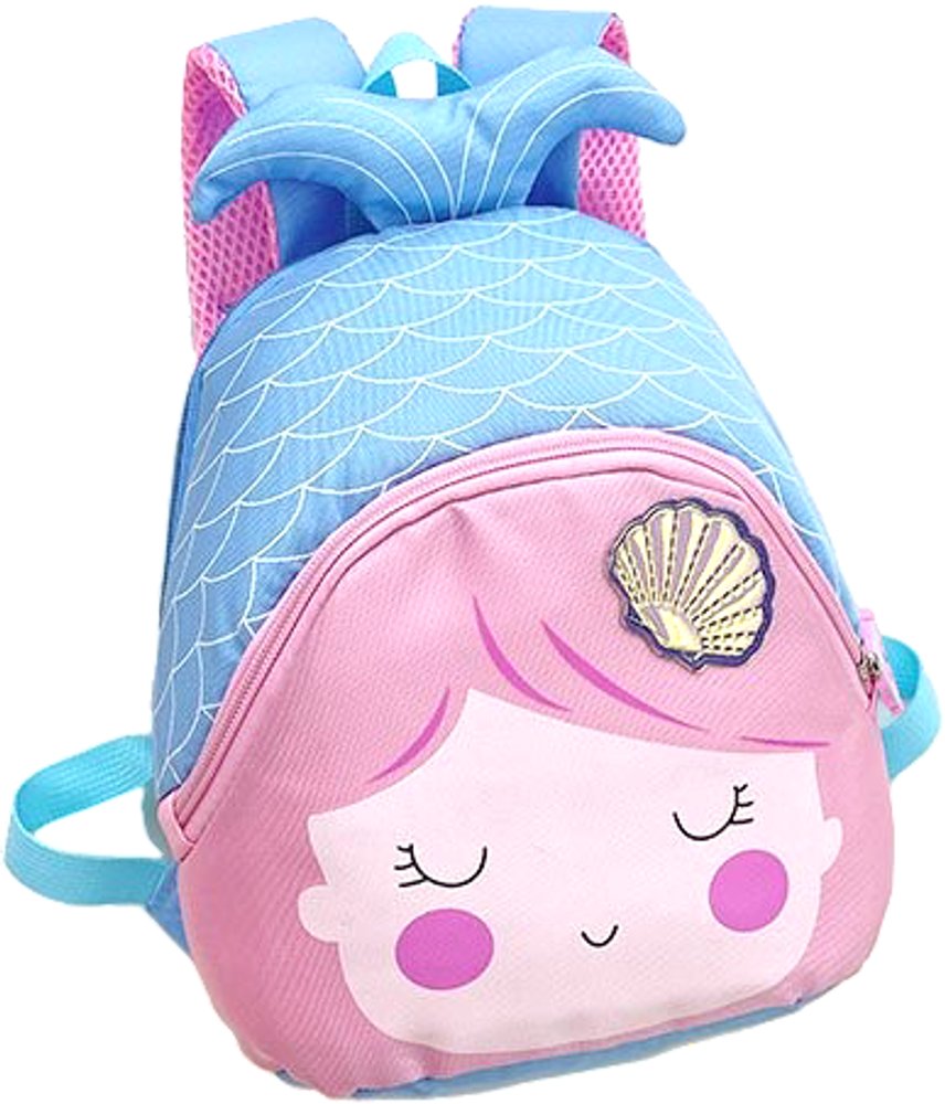 Mini Mochila Infantil Sereia Sortida Resistente Rosa Azul Verde Pequena Bolsos Lateral - Imagem 2