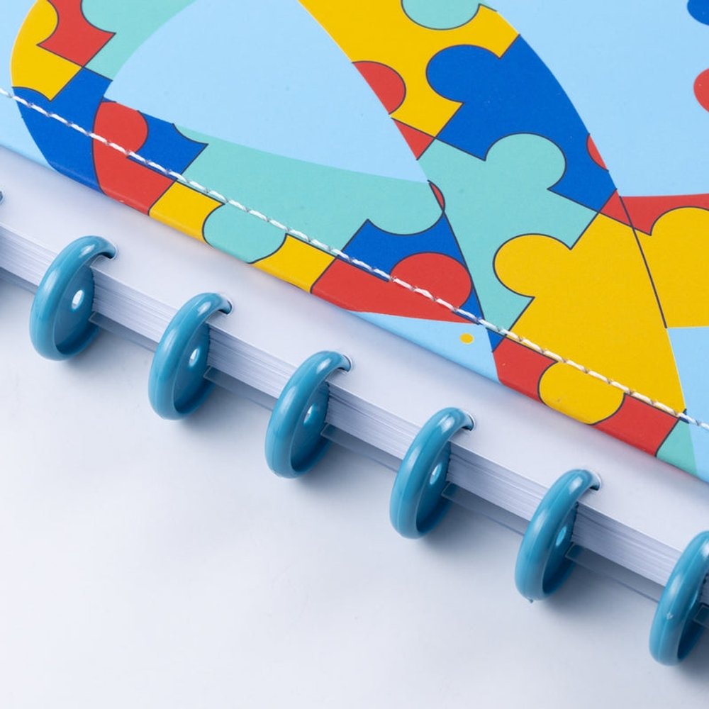 Caderno Amor ao Autista Médio M Disco Reposicionável Capa Dura Disko - Imagem 5