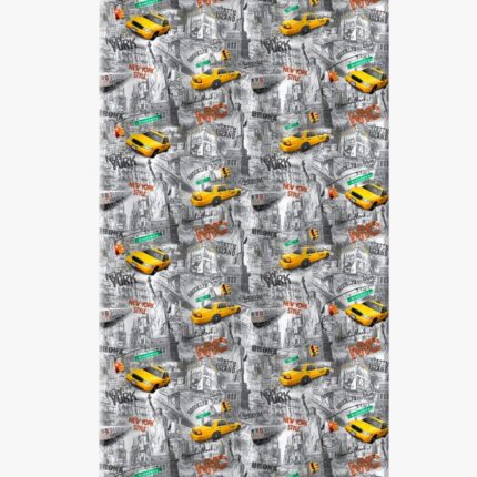 Cortina de Box NY Estampada 1,80x1,80m com Ganchos Poliéster Resistente Banheiro
