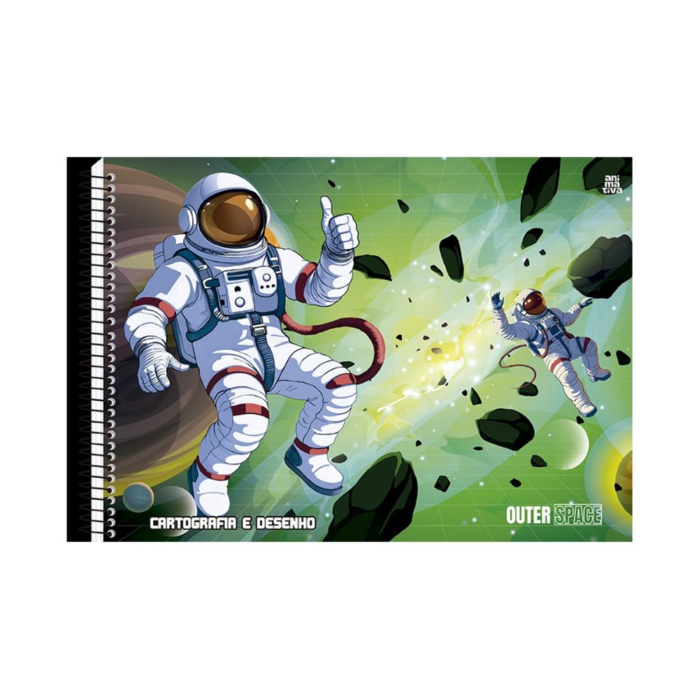 Caderno de Cartografia e Desenho Outer Space Capa Dura 96 Folhas Papel Offset 75g 21x29,7cm - Imagem 2