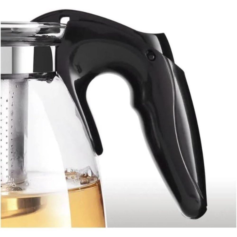 Chaleira Bule de Vidro com Infusor Inox 950ml para Chá Café Transparente Resistência Alta - Imagem 4