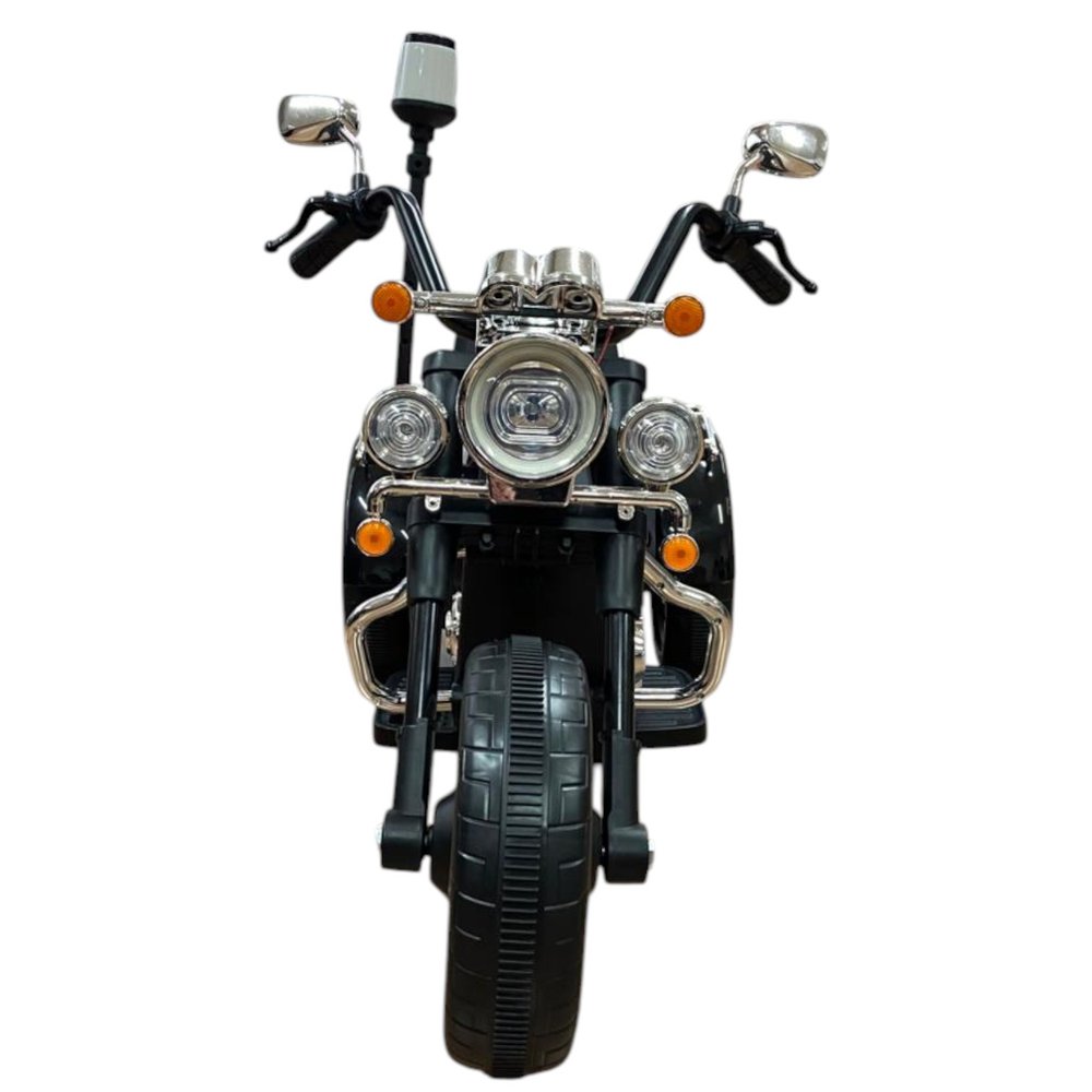 Moto Elétrica Infantil 12V Chopper Branca com Sirene e Rodas de Borracha - Veículo Criança - Imagem 2