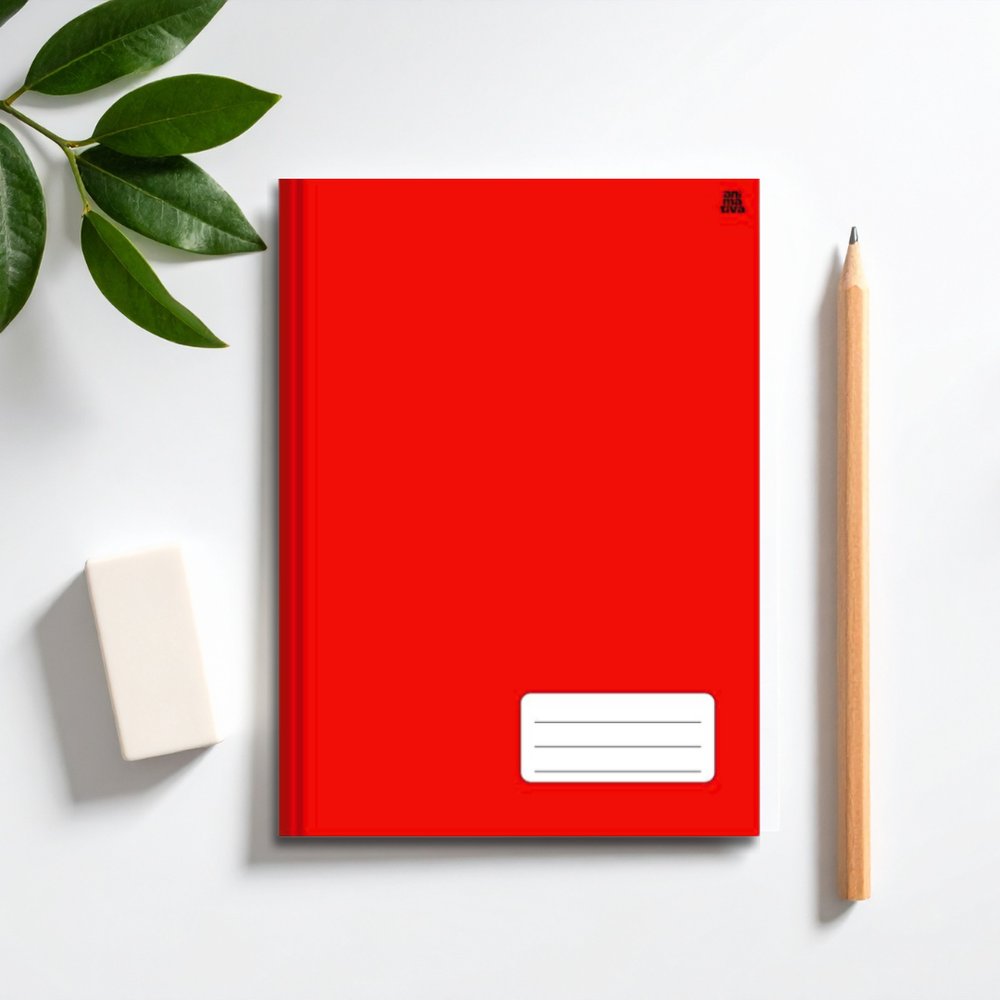 Caderno Pequeno Costurado Capa Dura Vermelho 96 Folhas Papel Offset 14x20cm - Imagem 5