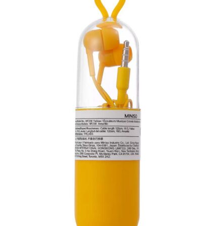 Fone de Ouvido com Fio Amarelo com Estojo e Conector P2 Intra-auricular Alta Qualidade