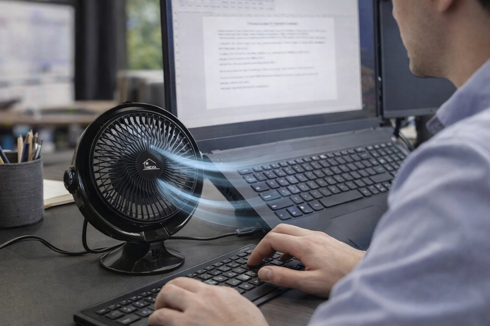 Ventilador De Mesa Portátil USB Silencioso Compacto - Imagem 2