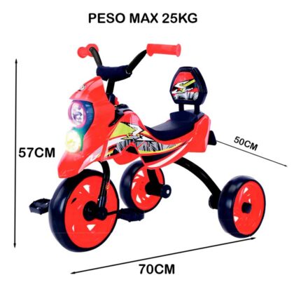 Triciclo Infantil Estilo Moto - Vermelho