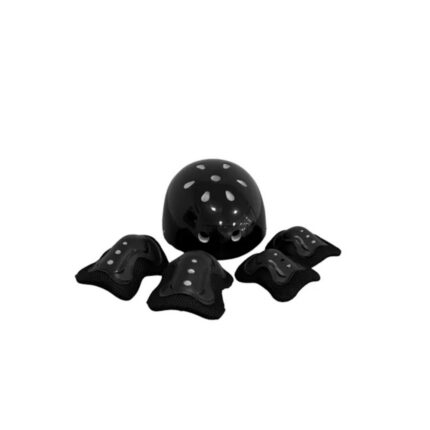 Kit Proteção e capacete Infantil Completo 7 peças - Preta