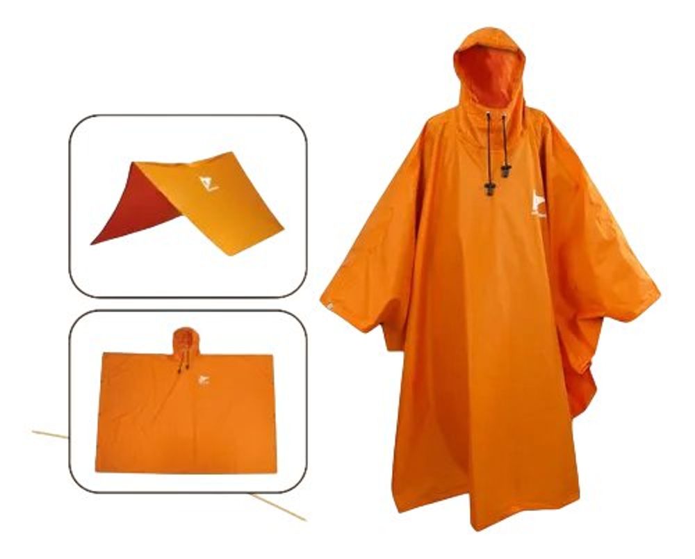 Capa Poncho Pro Legendários Laranja Impermeável com Capuz Proteção para Moto e Bicicleta Tamanho Único - Imagem 3