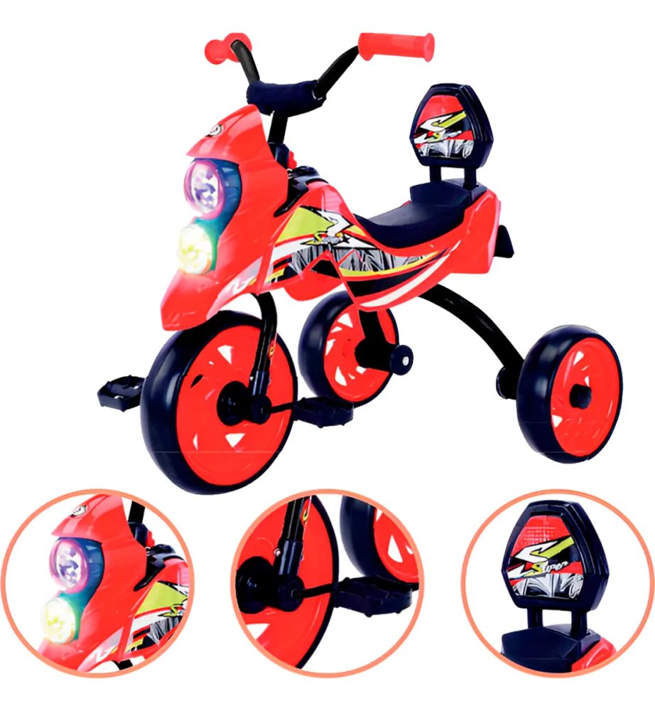 Triciclo Infantil Estilo Moto - Vermelho - Imagem 2