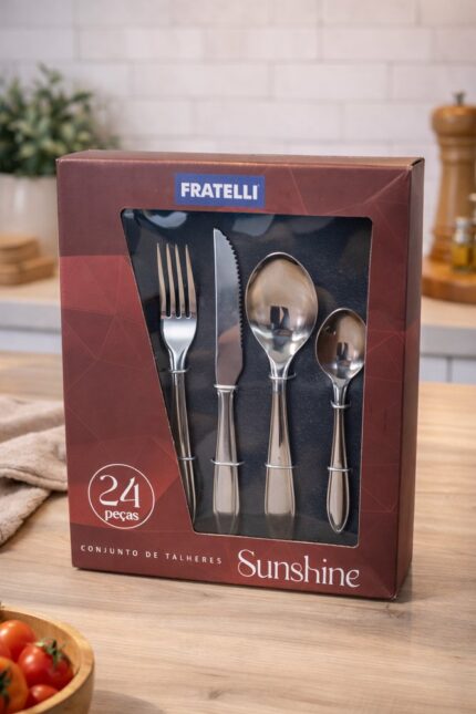 Conjunto de Talheres 24 Peças Sunshine - Inox