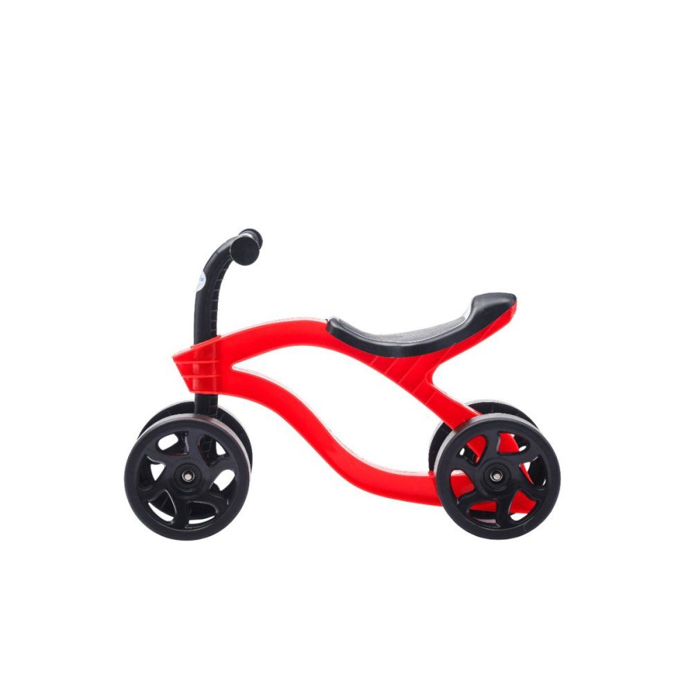 Bicicleta de Equilíbrio Infantil Vermelha 4 Rodas Sem Pedal Modelo Futurista Tamanho Ajustável - Imagem 3