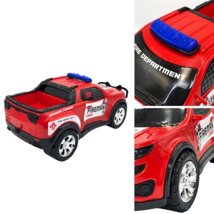 Caminhonete de Bombeiro Hytop Vermelha 32cm Brinquedo Infantil Resistente e Realista