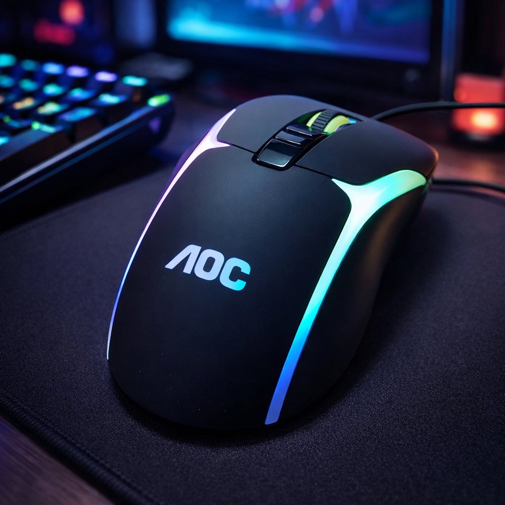 Mouse Gamer RGB 7200 DPI Ergonômico 7 Botões Programáveis Alta Precisão USB Preto - Imagem 5