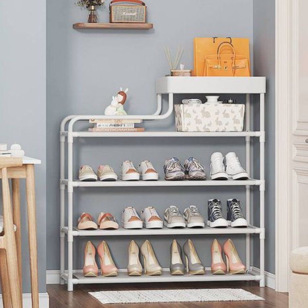 Sapateira Rack Multiuso 3 Nichos com Cestinho Sortido Organizador de Sapatos Branco 100cm - Imagem 8