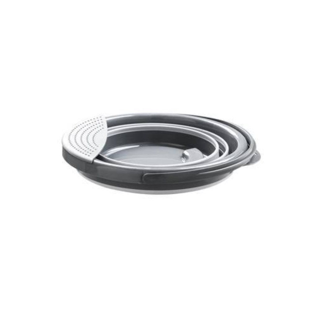 Balde Dobrável Multiuso Redondo 4 Litros - Silicone Resistente Portátil Sortida