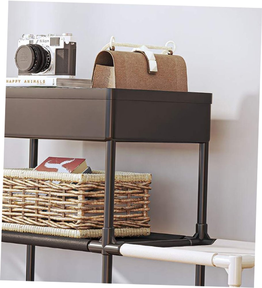 Estante Multiuso Moderna 5 Prateleiras Metal e Madeira 120cm Organizador de Ambientes - Imagem 4