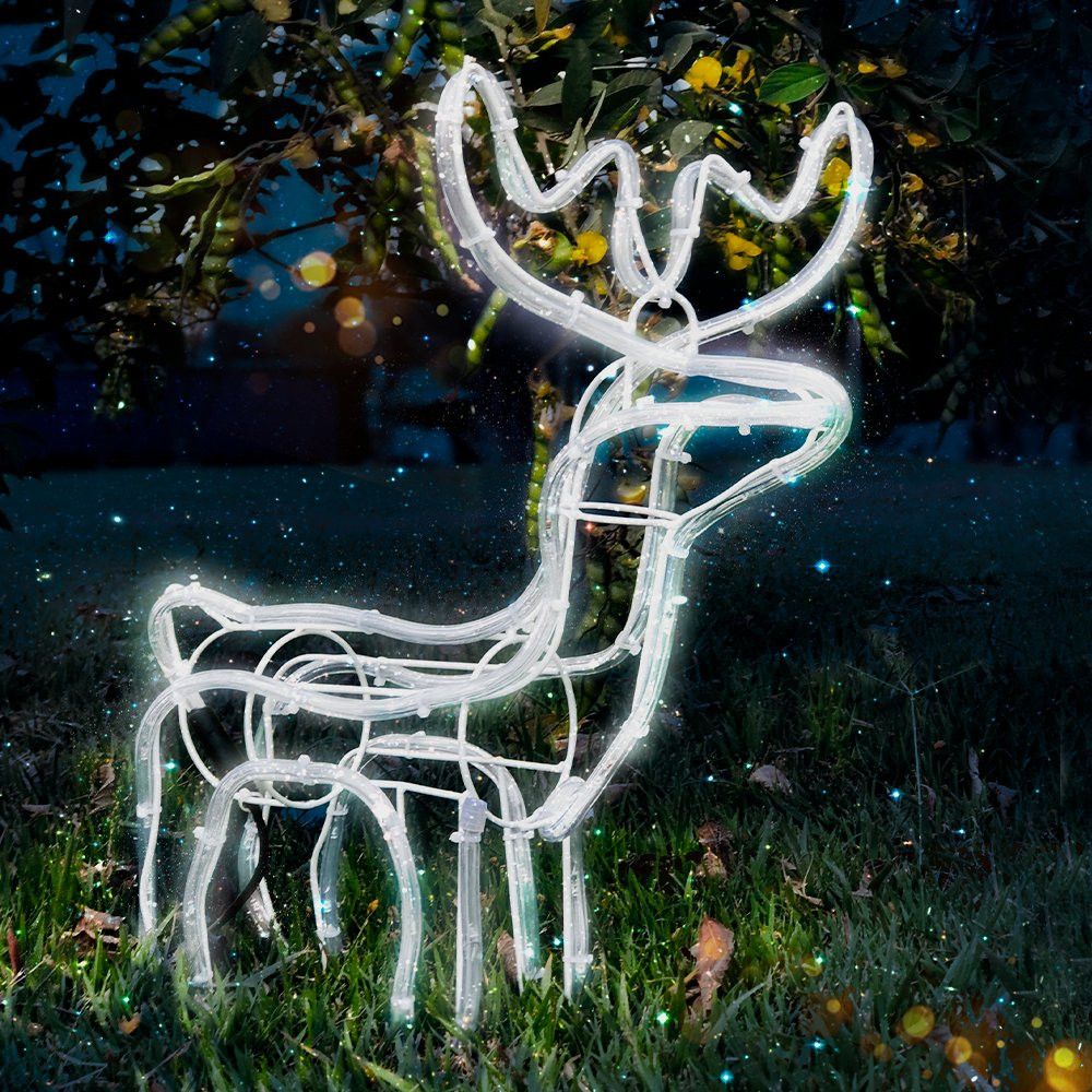 Armação Rena Macho de Led Média 220v Decoração Natal Luz Vermelha 30cm - Imagem 6