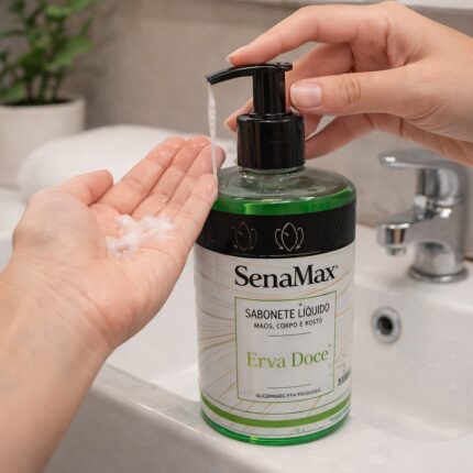 Sabonete Liquido para mãos, corpo e rosto erva doce 500ml - Verde
