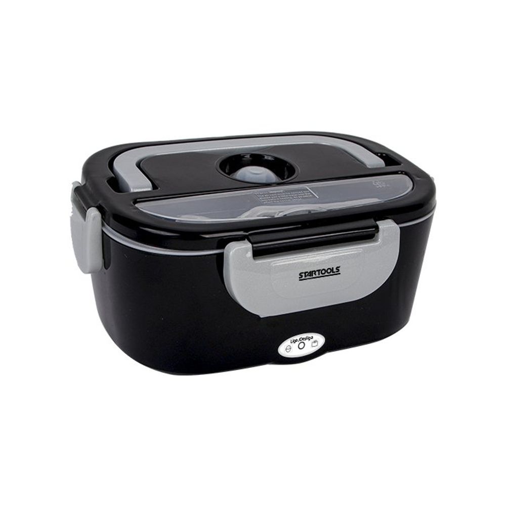 Marmiteira Elétrica Térmica Bivolt Preta 110V/220V Com Divisórias Refeições Quentes e Frias