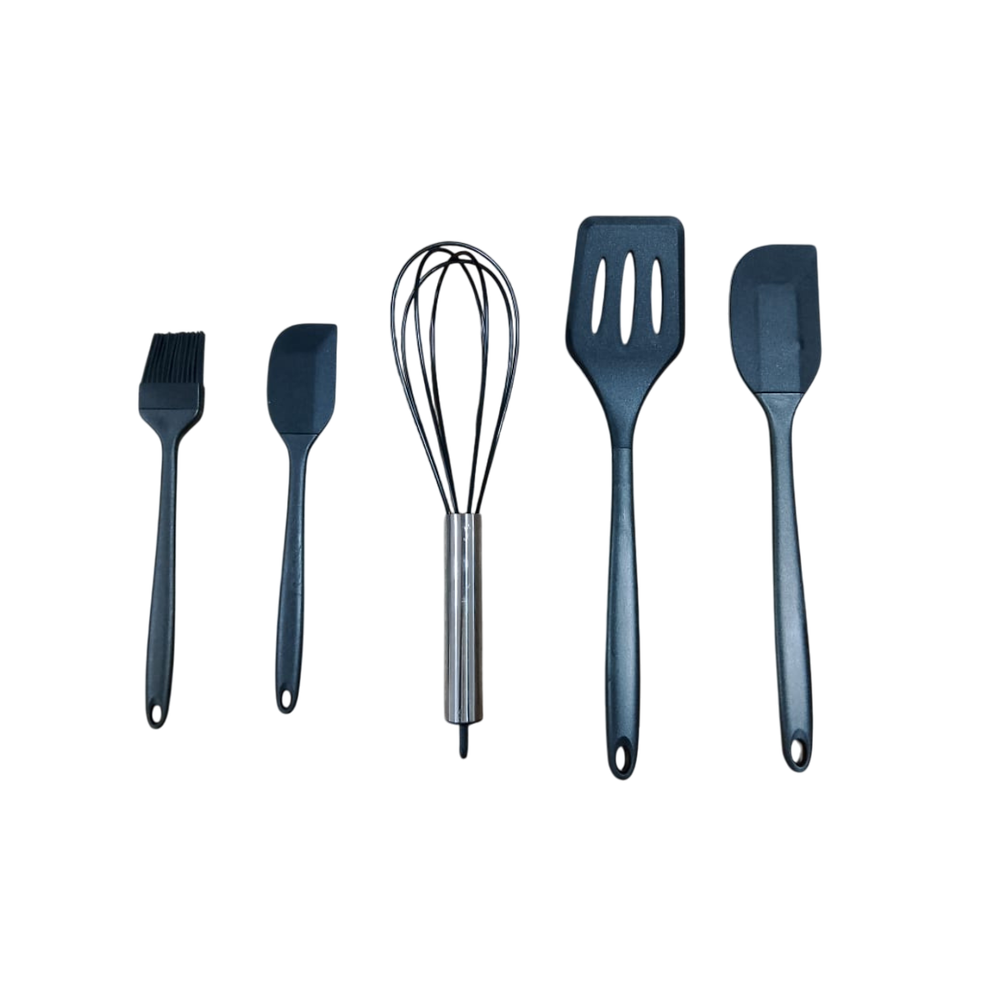 Kit Utensílios de Cozinha Silicone 5 Peças Sortido Resistente Antiaderente - Imagem 9