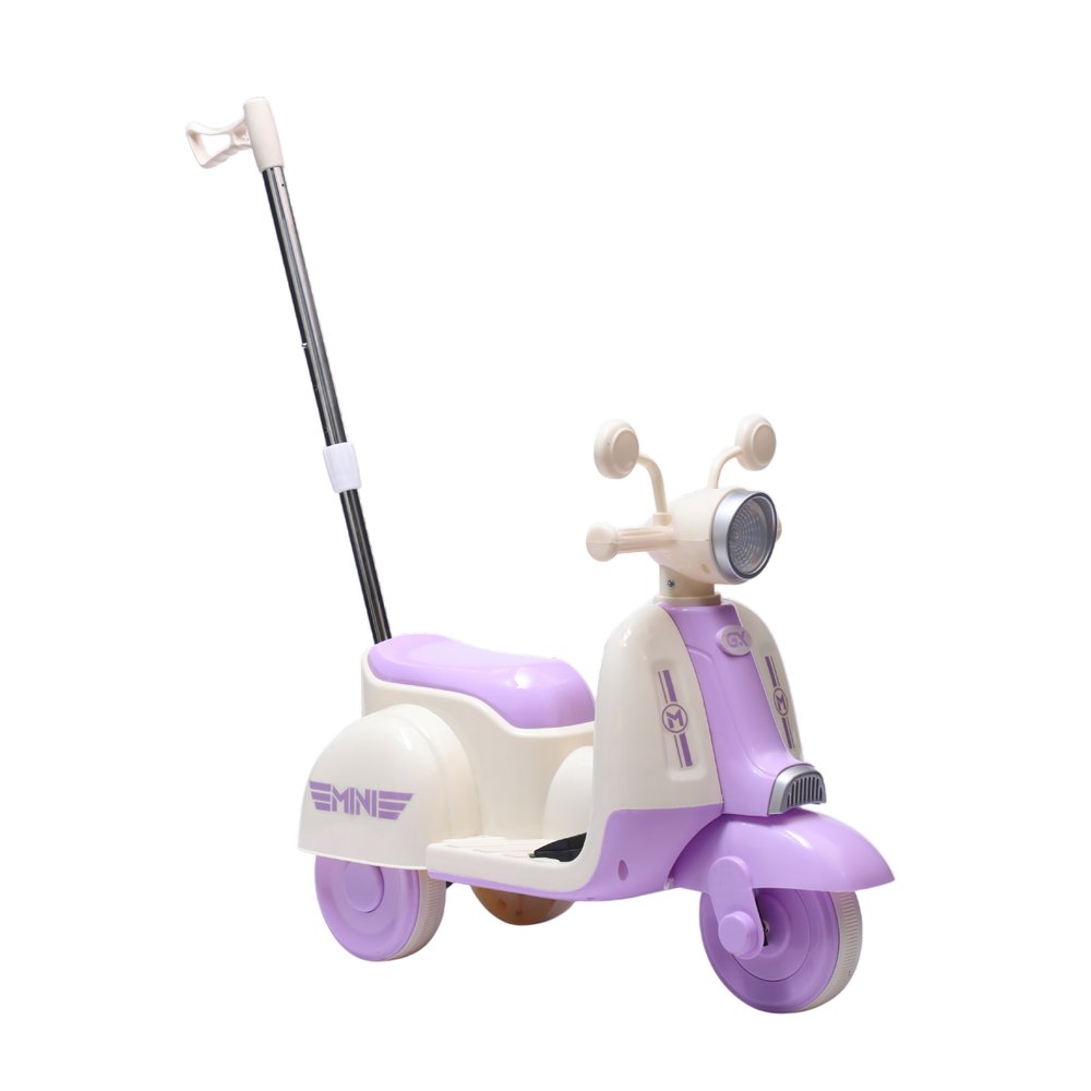 Moto Elétrica Infantil Candy com Empurrador - Lilás - Imagem 3