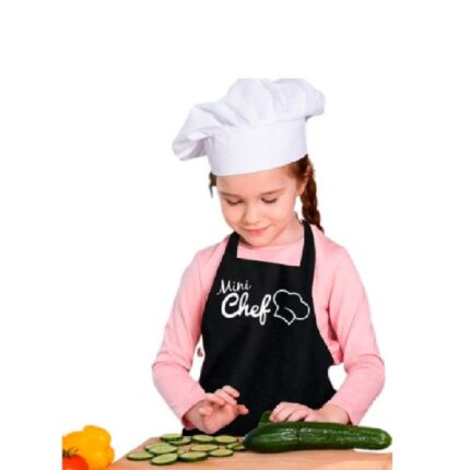 WE DROP - Avental Infantil Vida Pratika Mini Chef Preto
