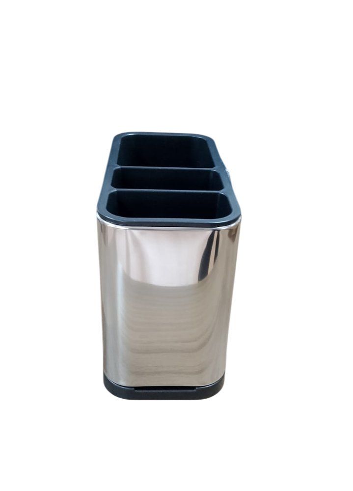 Porta Talheres de Inox Retangular 20x10 cm Suporte Organizador para Cozinha Durável - Imagem 3